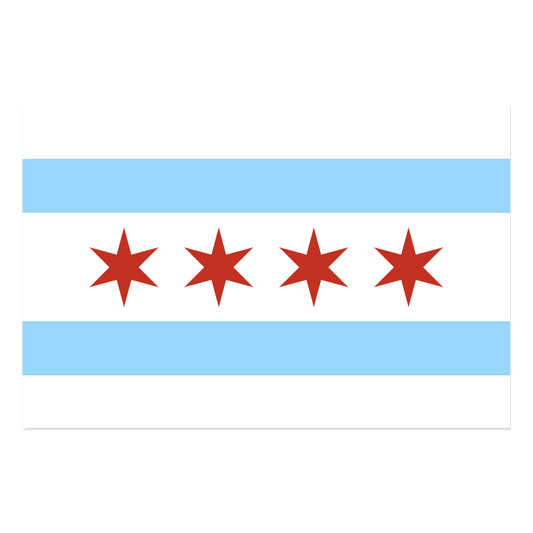 CHICAGO FLAG WINDOW DECAL